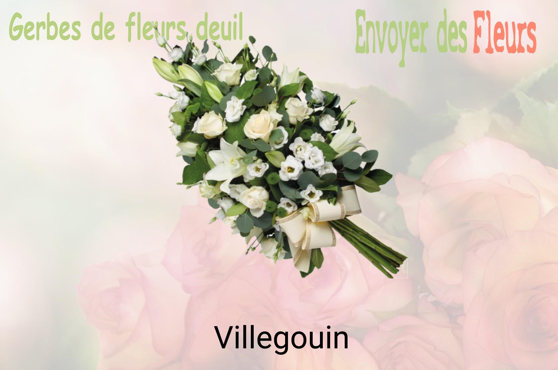 Gerbe de fleurs de deuil livrée à Villegouin
